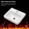Wall Mounted Bathroom Sink With Towel Bar & Overflow - White / Black - Image 6