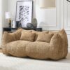 Comfortable Dual Beanbag Chair With High Resilience Foam Core For 2 People In Coffee - Coffee - Image 12