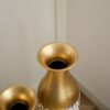 Mother's Day Gift Set Gilded White 3D Relief Flower Metal Vase Set - White / Gold - Image 18