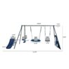Xns052 Interesting Six Function Swingset With Net Swing Metal Plastic Safe Swing Set 440Lbs For Outdoor Playground For Age 3+ With 31.5" Net Swing - Gray / Blue - Image 3