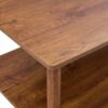 Modern 2 Tier Coffee Table For Living Room Furniture, Rectangular Center Table With Open Storage Shelf, Rounded Rubberwood Legs, Stable And Durable - Walnut - Image 14