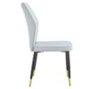 Modern Dining Chairs (Set of 4) With Stylish Patterned Backrest And Black Metal Legs - Light Gray - Image 18