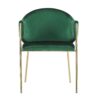 Modern Upholstered Dining Chair With Gold Metal Frame - Emerald / Gold - Image 4