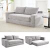 Convertible Loveseat Sofa With Memory Foam & Steel Frame - Light Gray - Image 2