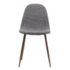 Mid Century Dining Chair (Set of 2) With Fabric Upholstery, Dark Walnut Metal Legs - Light Gray - Image 5