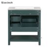 Transitional Style Bathroom Vanity Cabinet Combo With Ceramic Sink - Green - Image 10