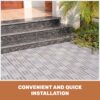 30 Piece Interlocking Deck Tiles Checker Pattern, Square Acacia Hardwood Outdoor Flooring For Patio, Bancony, Pool Side - Light Gray - Image 30