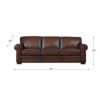 Brookfield-Top Grain Leather Sofa Couch - Caramel - Image 6
