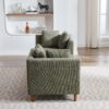 Wide Modern Double Sided Upholstered Chaise Lounge With Throw Pillows - Green - Image 8