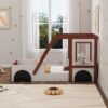 Fun Play Design Twin Size Car Bed, Kids Platform Bed In Car Shaped For Kids Boys Girls Teens - White / Orange - Image 5
