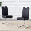 (Set of 4) Thickened Dining Chairs With Built In Spring Packages And Ergonomic Design Perfectly Blending Comfort And Elegance - Black - Image 7