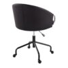 Claire - Contemporary / Glam Task Chair - Black / Silver - Image 3