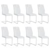 Modern Dining Chairs With Padded Seat Metal Legs (Set of 8) - White - Image 11