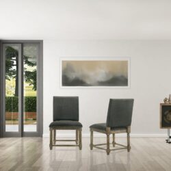 Everton - Fabric Dining Chair With Nailhead Trim (Set of 2) - Gray