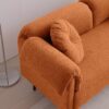 Modern Lamb Wool Sofa With Decorative Throw Pillows For Small Spaces - Orange - Image 10