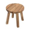 Round Side Table, Solid Wood - Natural Wood / Brown - Image 3