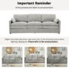 Cozy Upholstered 3 Seater Sofa Oversized Comfy Cloud Sofa Double Cushion 3 Seater Sofa Plush Cushion Sofa Couch For Living Room - Light Gray - Image 7