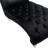 Velvet Chaise Lounge Indoor, Button Tufted Upholstered Chair With Pillow - Black - Image 15