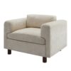 Modern Oversized Armchair Comfy Accent Chair Single Sofa For Living Room Bedroom Office Apartment, Woven Velvet Fabric - Beige - Image 9
