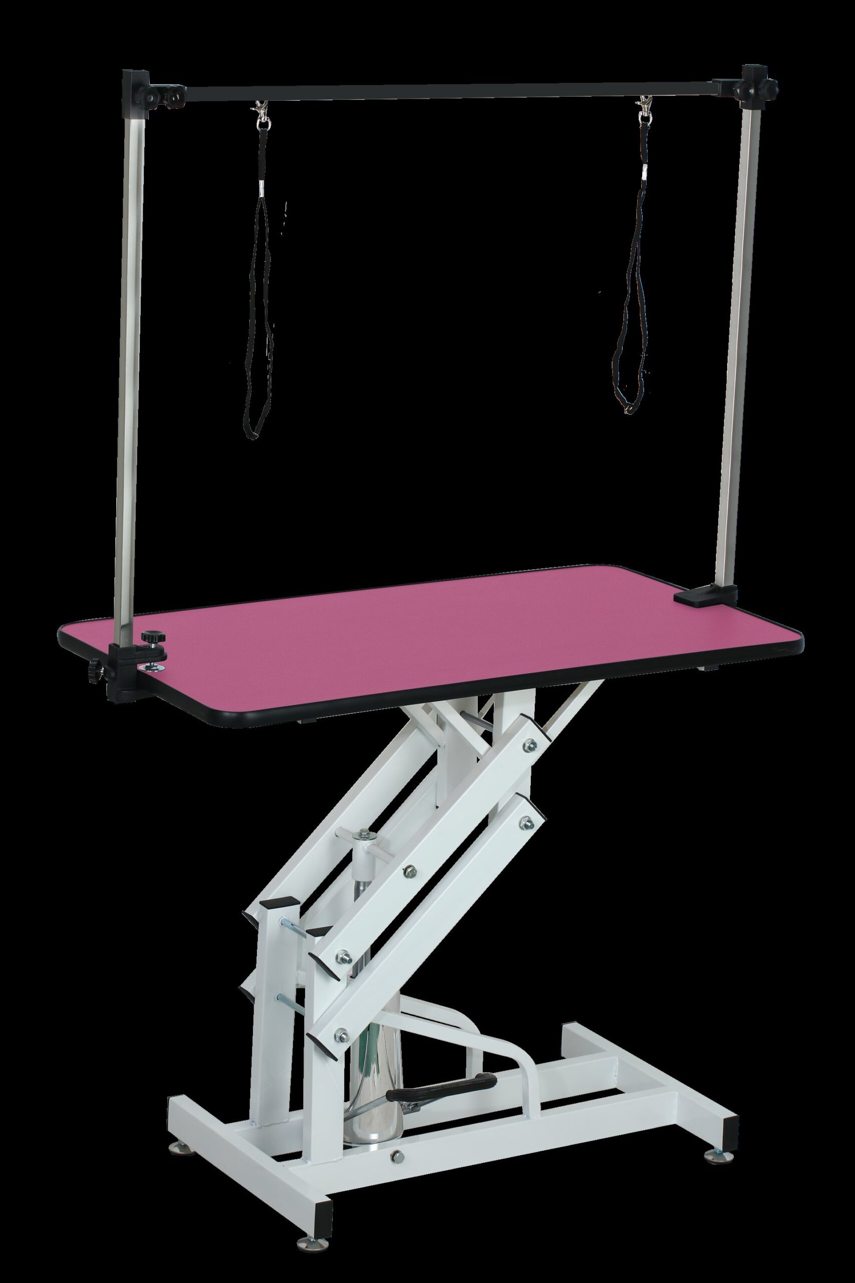 Hydraulic Pet Grooming Table With"H" Arm - Pink - Image 3