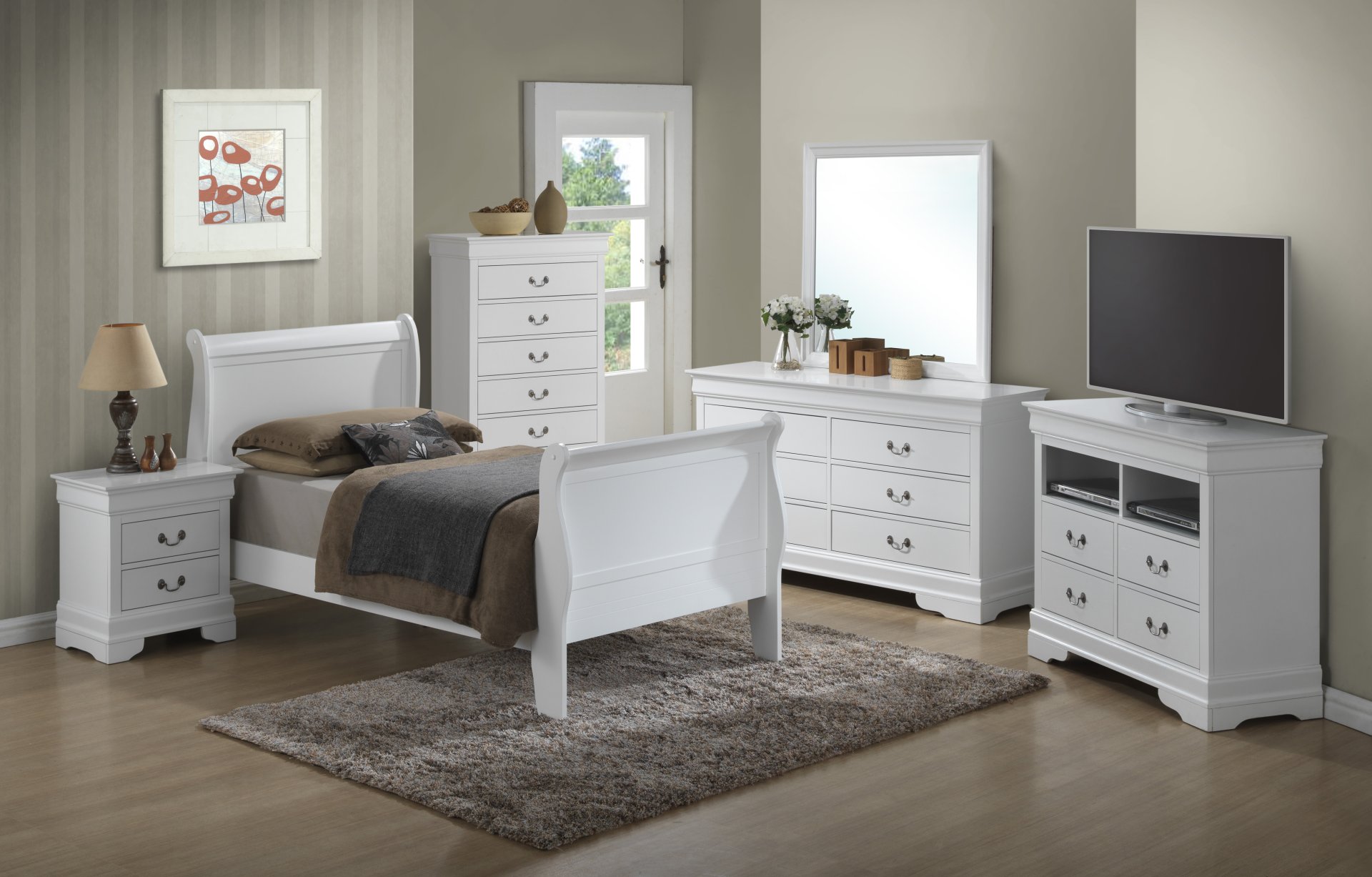 Twin Bed Traditional Charming - White - Image 2