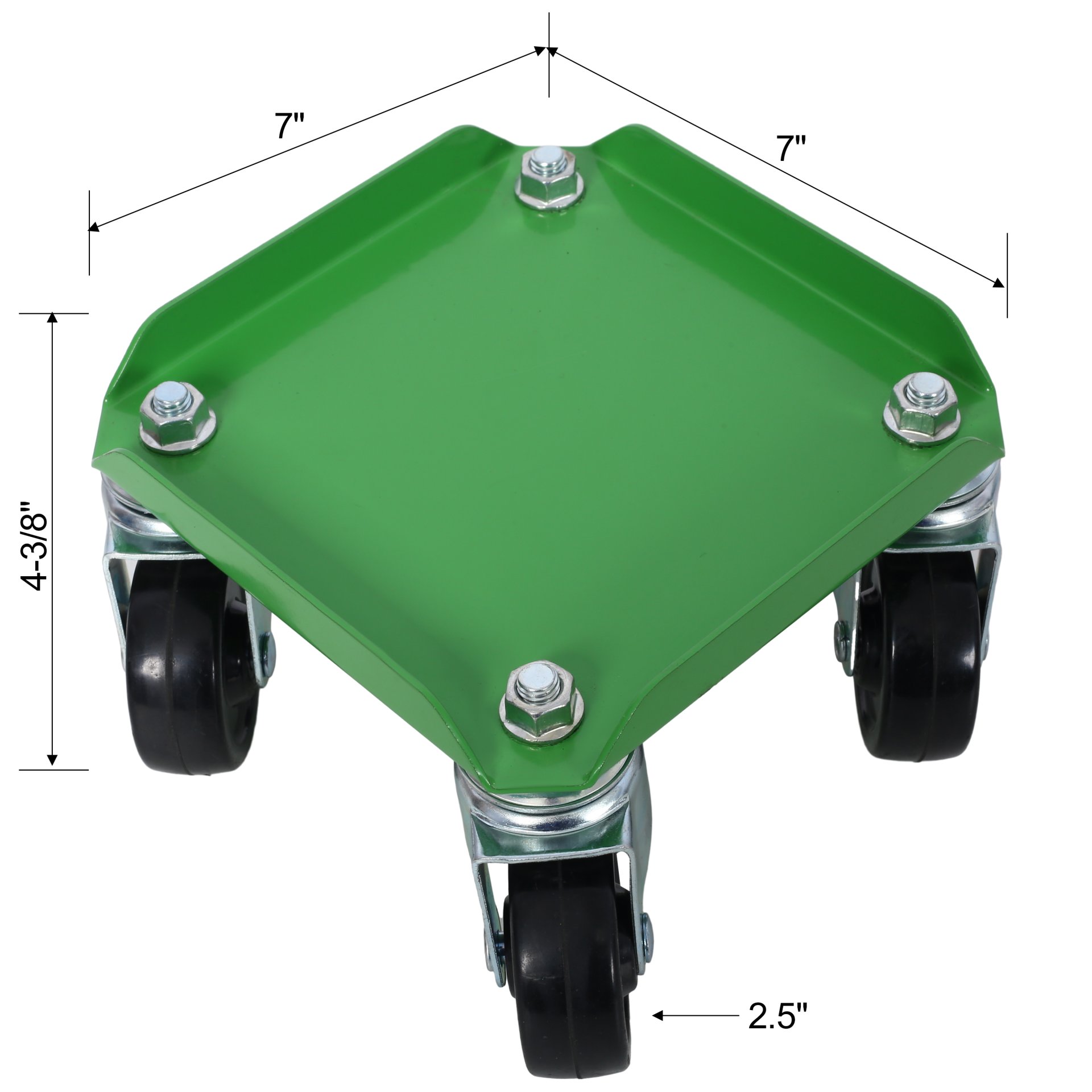 Heavy Duty Snowmobile Dolly V Slide With 2.5" Swivel Casters And Rubber Pad For Skis - Green - Image 14