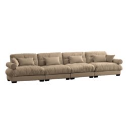 Super Comfort Oversized Modular Sectional Sofa With Movable Ottoman Deep Seat Convertible L Shaped Couch - Camel