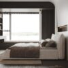 King Size Platform Bed With Special-Shaped Headboard - Cream - Image 6
