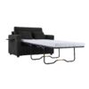 Twin Size Sofa Bed Sleeper Sofa Loveseat With Foldable Mattress, Side Table, Storage Pocket, USB Ports - Black - Image 11
