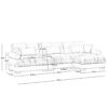 Super Comfort Oversized Modular Velvet Sectional Sofa Couch With Movable Ottoman Deep Seat Cloud Couch Corner Sectional With Bolstered Armrests - Blue - Image 2