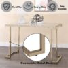 Boice II - Faux Marble Top Sofa Table - White / Champagne - Image 5