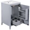 Modern 20.3" Bathroom Vanity With Sink And Functional Storage - Gray - Image 11