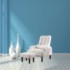 Recliner Soft Cozy Sofa Chair With Ottoman - Cream White - Image 5