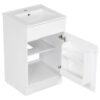 20" Bathroom Vanity With Sink, Freestanding Cabinet With Door Shelf And Adjustable Shelf, And Ceramic Construction - White - Image 17
