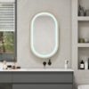 Oval Medicine Cabinet Mirror Bathroom Mirror With Storage Wall Mounted Medicine Mirror Cabinet With LED - Golden - Image 6