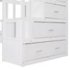 Full Over Twin & Twin Classic Triple Bunk Bed With Drawers And Guardrails - White - Image 8
