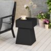 Outdoor Side Table, Patio End Table - Black - Image 2