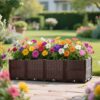 Indoor / Outdoor Rectangular Plastic Planting Box Kit For Vegetables, Herbs, Flowers & Succulents, Coffee, Polypropylene, 62.80" - Coffee - Image 2