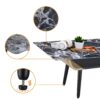 Landon - Table With Glass Black Marble Texture Top And Bent Wood Design - Coffee - Image 2