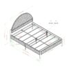 Queen Bed Frame Modern Upholstered Curved Headboard - Blue - Image 5