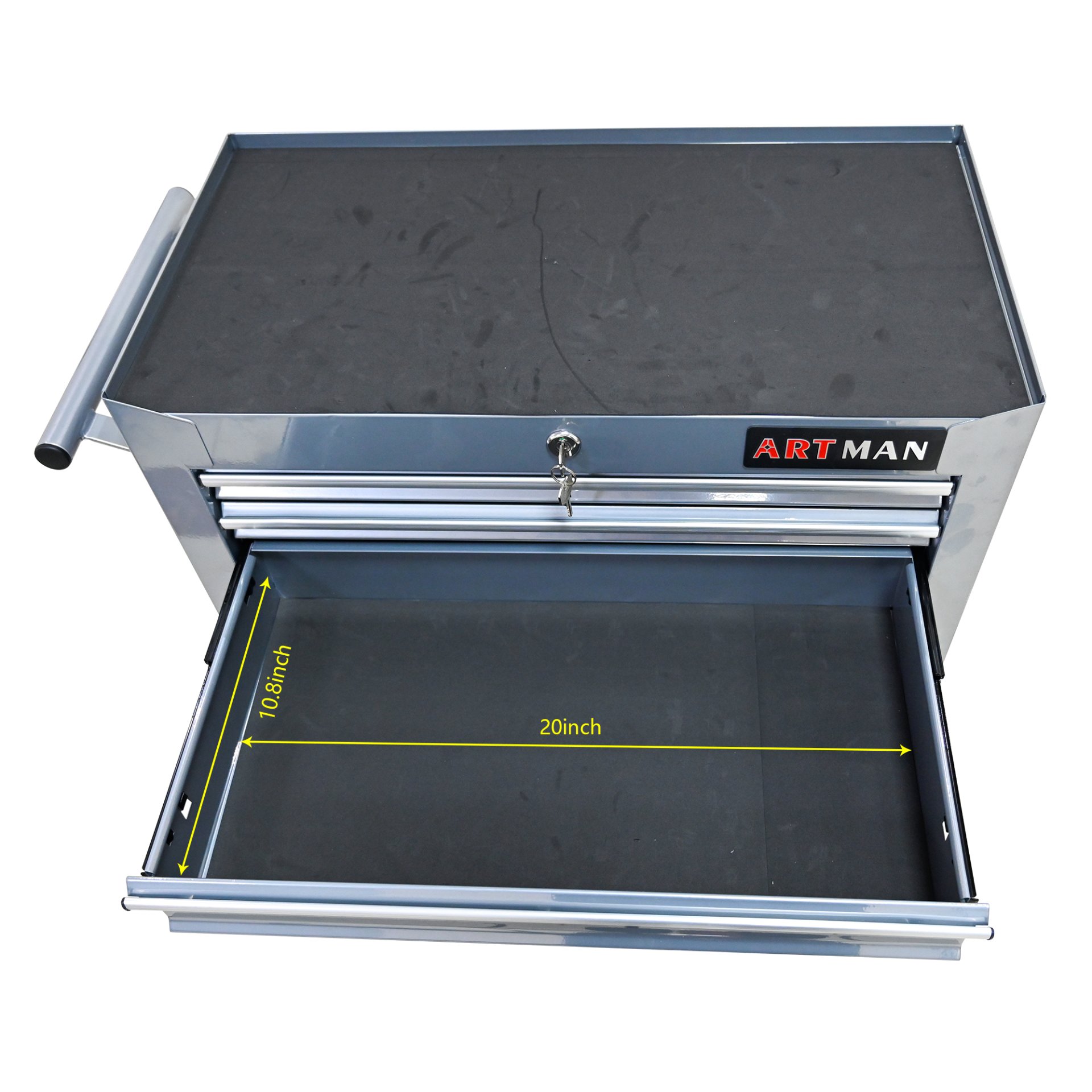 7 Drawers Multifunctional Tool Cart With Wheels - Sliver - Image 6