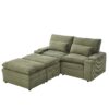 Convertible Loveseat Sofa With Storage And USB Ports - Green - Image 10