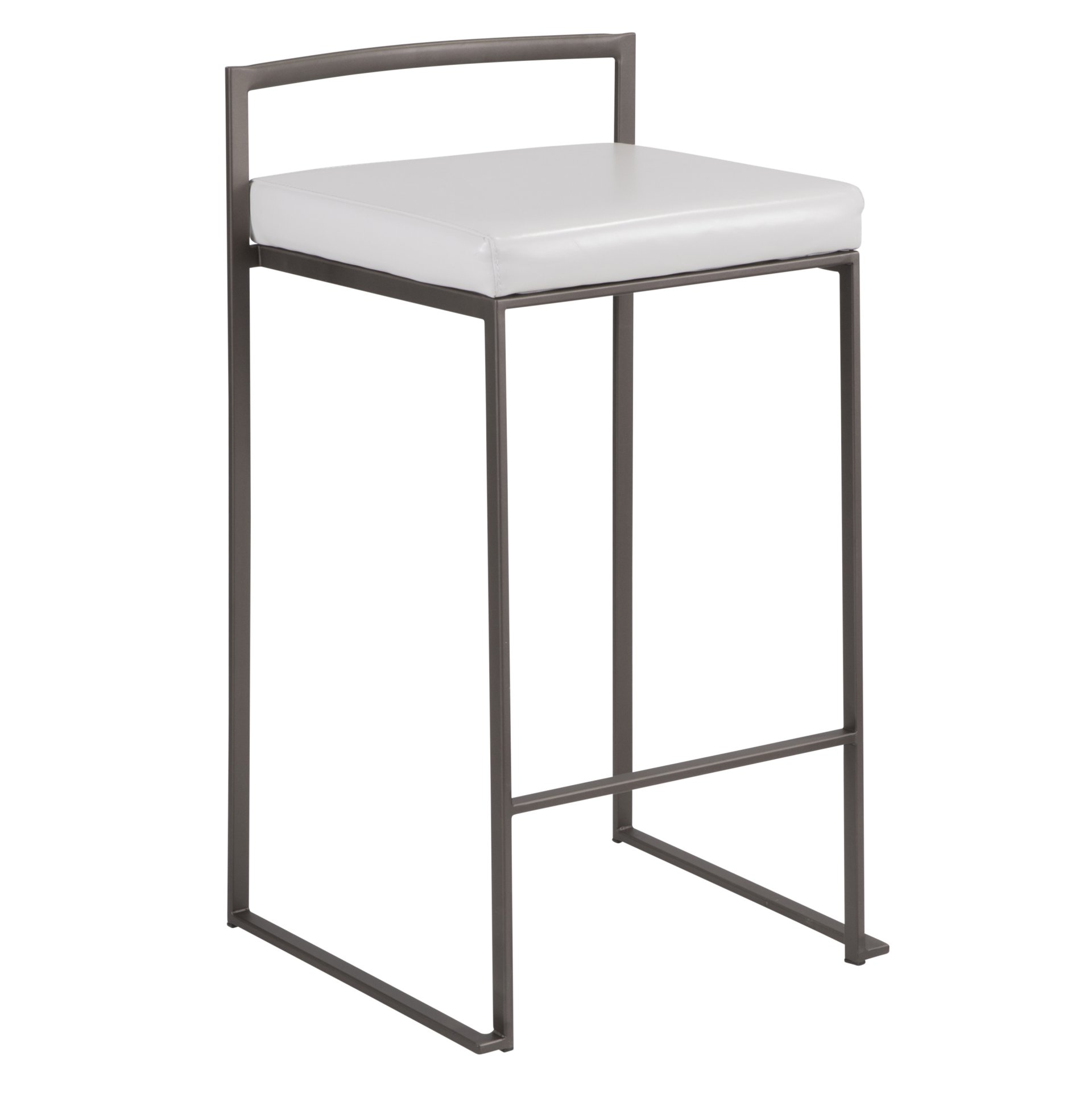 Fuji - Industrial Stackable Counter Stool (Set of 3) - White - Image 2
