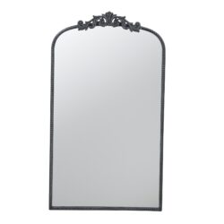 Classic Design Mirror With And Baroque Inspired Frame For Bathroom Or Entryway Console Lean Against Wall - Black