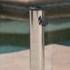 Wheelie - Modern Round Umbrella Base With Stainless Steel Holder - Black - Image 5