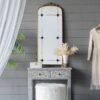 Antique Arched Mirror With Metal Frame, Full Length Mirror For Living Room Bathroom Entryway - Gold - Image 5