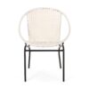 Outdoor Faux Rattan Wicker Chair With Iron Frame (Set of 2) - White / Black - Image 6