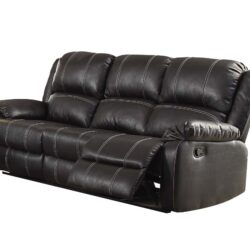Zuriel - Synthetic Leather Recliner Sofa - Black