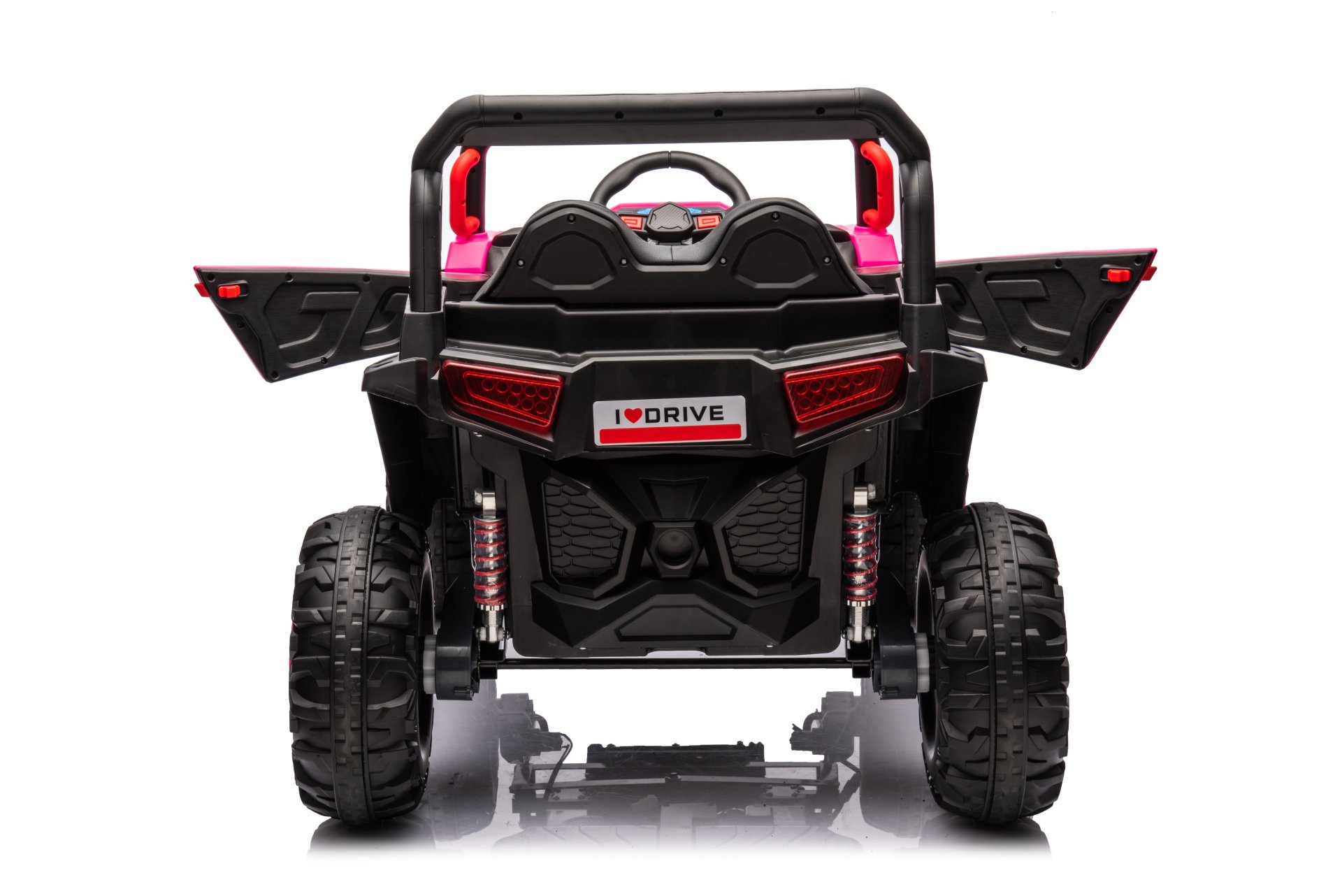 12V7A*1 30W*4 Four-Wheel Drive Leather Seat One Button Start, Forward And Backward, High And Low Speed, Music, Front Light, Power Display, Two Doors Can Open, 2.4G R / C, Seat Belt Four Wheel Absorber - Pink - Image 11
