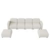 Velvet Modular Sectional Sofa, U Shaped Reversible Couch Set, Free Combination, 6 Seat Sleeper Cloud Sofa Bed With Ottoman, Convertible Oversized Indoor Furniture Pieces - Beige - Image 3